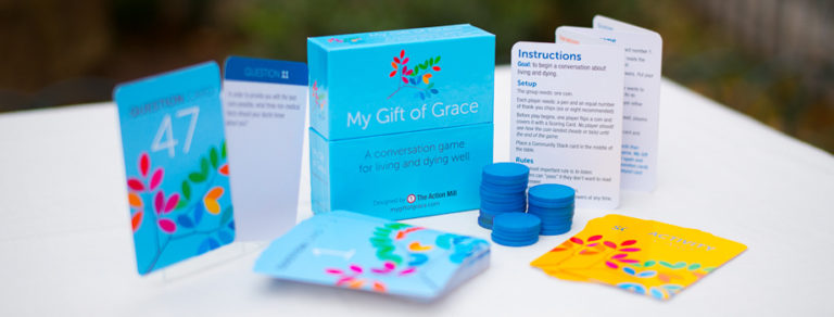 Rigid Game Box Displaying pieces of the game Gift of Grace