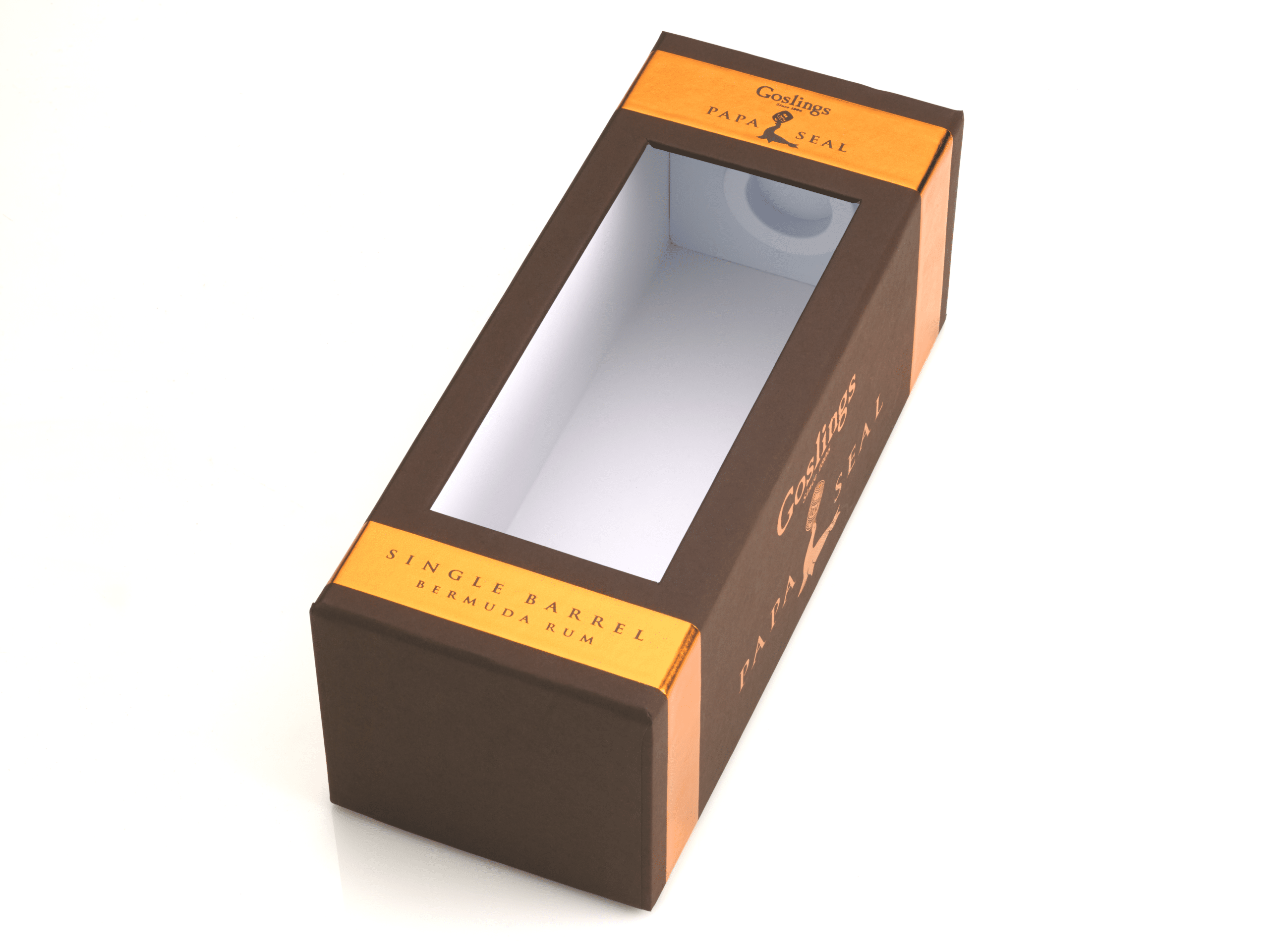 limited edition box, box of the month, Pusterla US, packaging design, liquor packaging, liquor box, custom packaging, rigid box, goslings papa seal, goslings rum