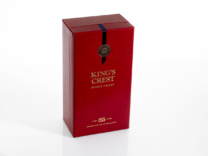 4 sided hinged lid box style custom whiskey box for kings crest