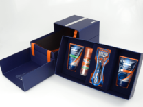 2 Three Sided Hinged Lid Box Style Custom Sales Kit for Gillette