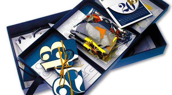 New Years Eve Celebration Box for A. Marcus Group Contents and Tray