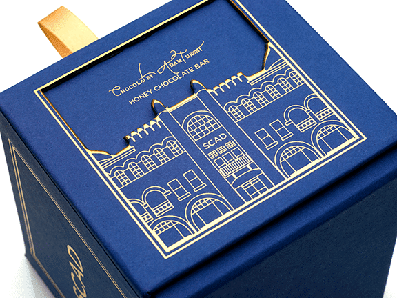 creative packaging design blue box for SCAD