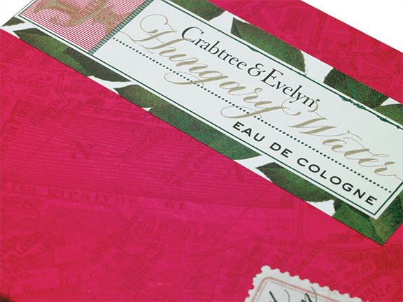 base and lid with insert box style cologne packaging for Crabtree and Evelyn